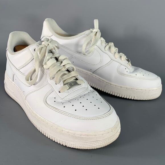 NIKE Size 10 White Leather Rubber Sole Platform Sneakers - Picture 1 of 12